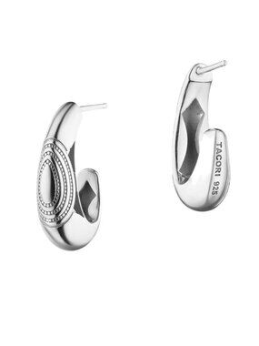 Tacori Crescent Eclipse Silver Tapered Hoop